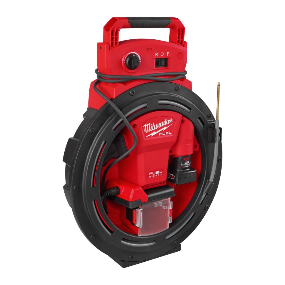 Milwaukee 4933498378 M12 HSFSM-602 Hochgeschwindigkeits-Akku-Kanalreinigungsmaschine 2x 12V 6.0Ah Akku und Ladegerät im Karton