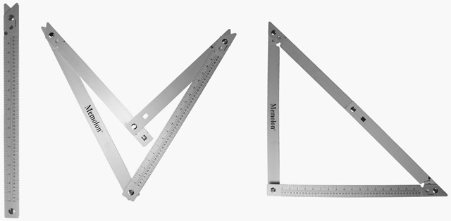 Toolnation MVH1200 Memo  klappbarer Aluminium-Bauwinkel, 122x122x172cm, 45° und 90°, in Nylon Etui