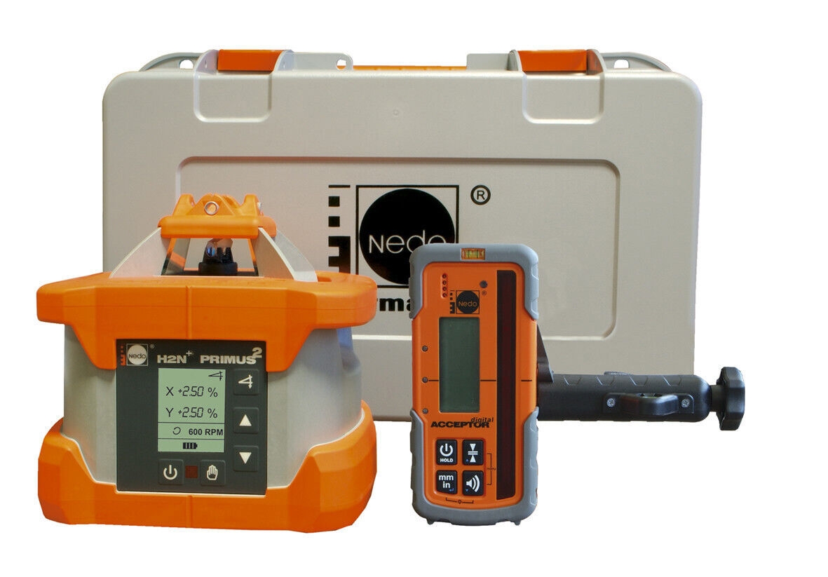 Nedo 472035 Primus2 H2N+ Neigungslaser + Akzeptor-Digitalempfänger + Neigungsüberwachung!
