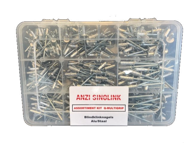 Pull-Link 15ASSORT-MULTI Blindnieten Alu/Stahl 405 Stück Sortiment