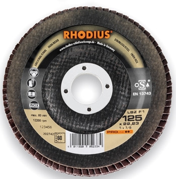 Rhodius 202699 LSZ F1 Lamellenschleifscheibe Stahl/Inox 180 x 22,23 mm K40