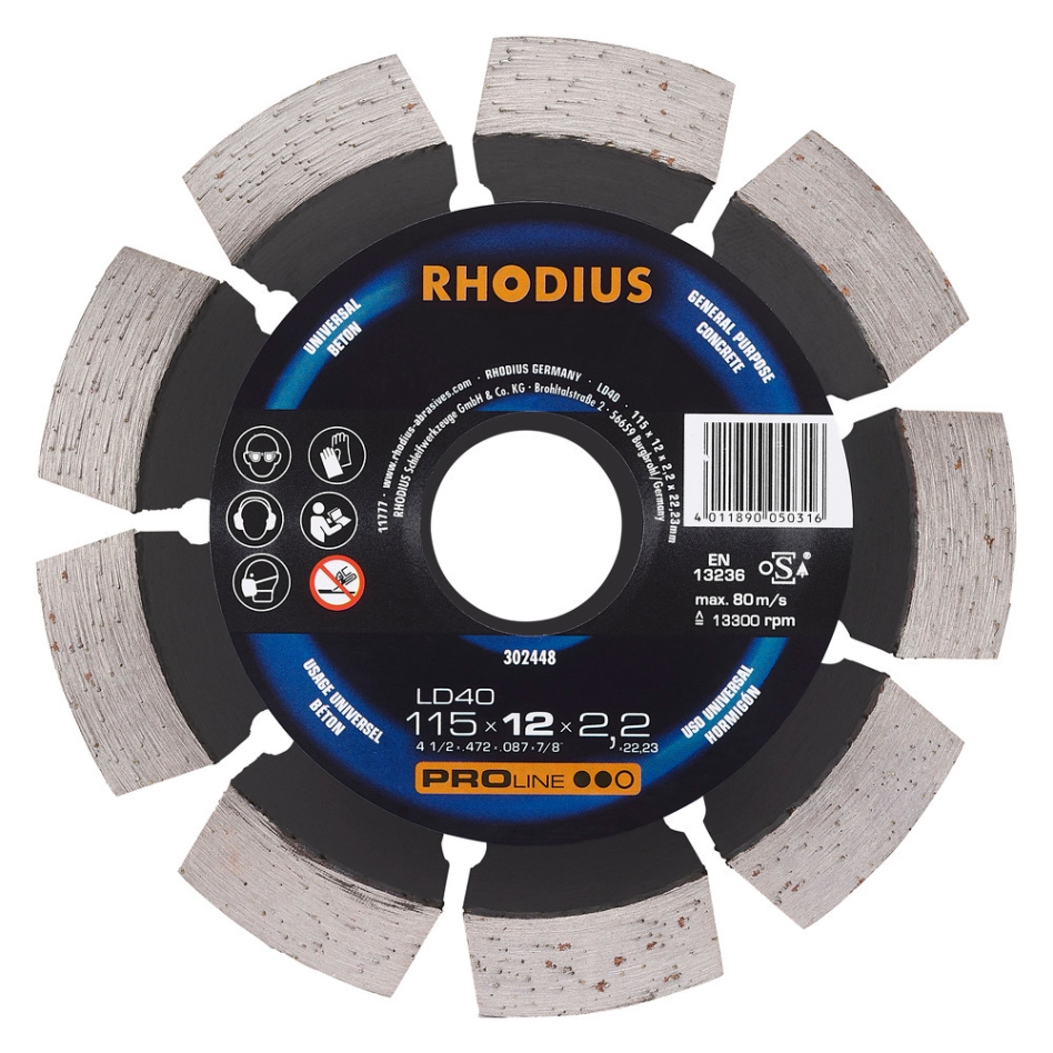 Rhodius 302448 LD40 Diamant-Trennscheibe 115mm