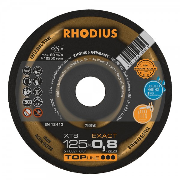 Rhodius 206163 XT10 Trennscheibe extra dünn 125x1,0x22,23