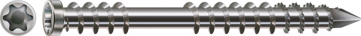 SPAX 0537000500703 Terrassenschraube 5 x 70 mm, Befestigungsgewinde, Zylinderkopf, T-STAR plus T25, CUT point - 100 Stück