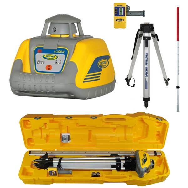 Spectra Physics 600507 LL100N Rotationslaser + Stativ + Messlatte (Set)
