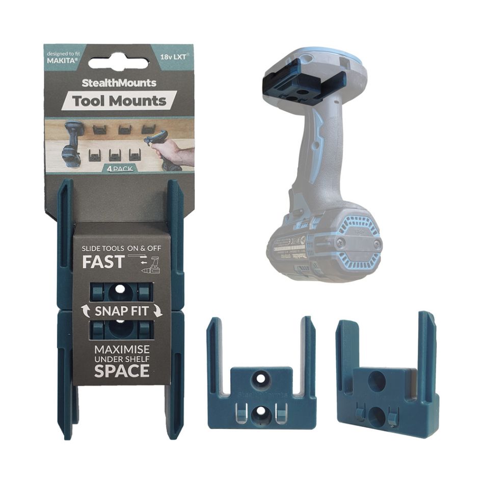 StealthMounts TM-MK18-BLU-4 Blaue Werkzeughalter für Makita LXT (4er Pack)