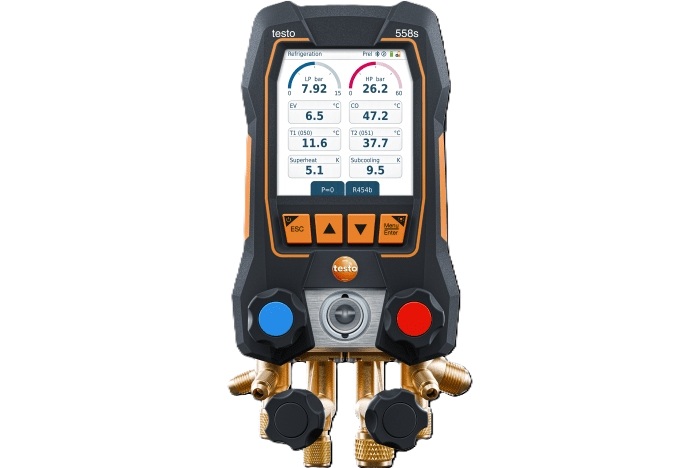 Testo 0564 5581 558s - Digitaler Verteiler mit 4-Wege-Ventilblock und intuitivem Touchscreen