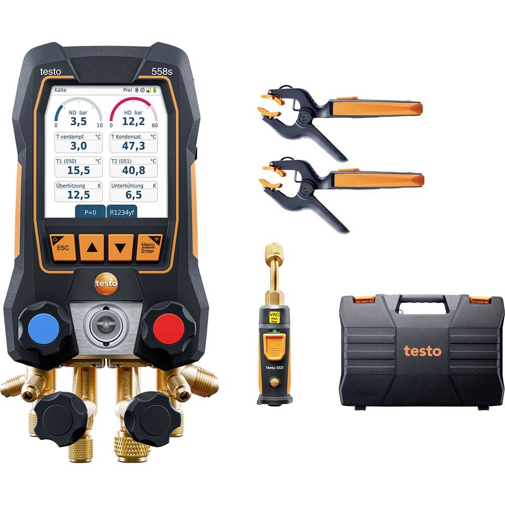 Testo 0564 5582 558s - Smart vacuum set Digitaler Verteiler mit kabellosen Temperatur- und Vakuumsonden