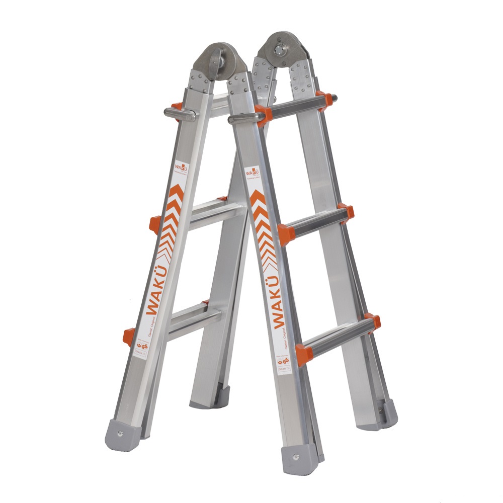 Waku 1413800100 Teleskopleiter 4 x 3 Sprossen