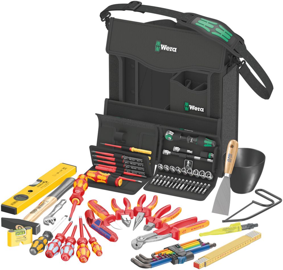 Wera 05134025001 Wera 2go E 1 Werkzeugsatz für Elektroinstallationen, 73-teilig